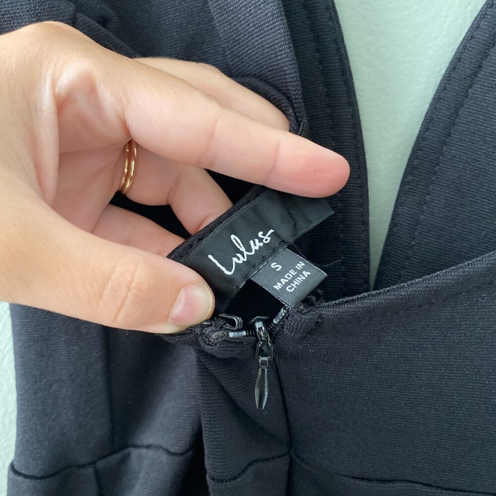 Lulu's Black Bodycon Dress, Size Small - Picture 7 of 9